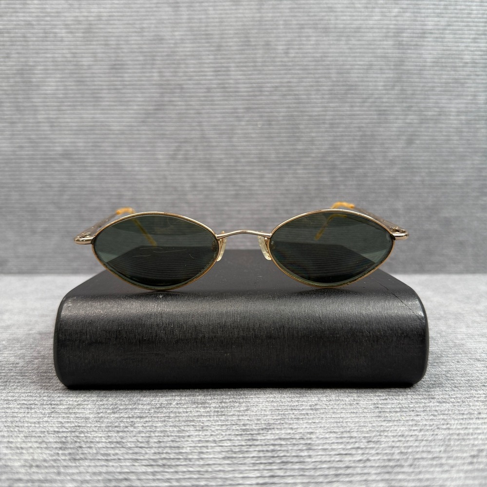 Vintage Gold Oval Sunglasses Twisted Metal Y2K 60s Rare Jean paul style